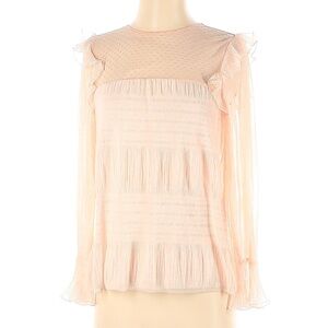 Maje Baby Blush Pink Ruffle Blouse